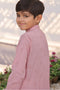 Rose pink emb boys kurta